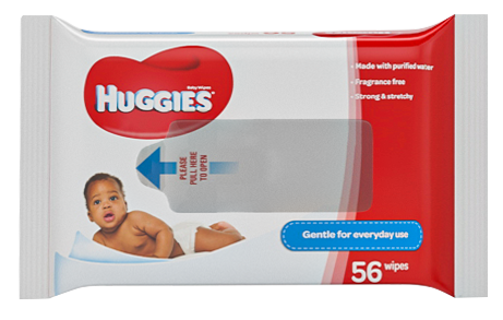 Huggies unscented baby wipes packet