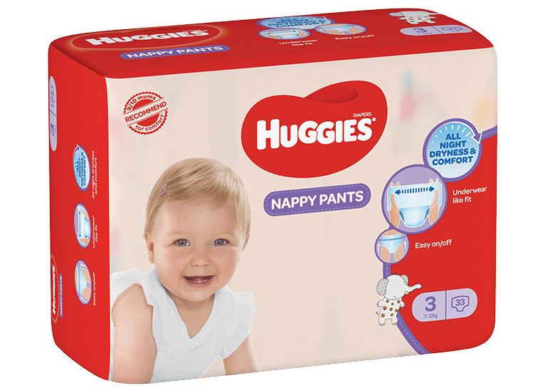 Huggies nappy pants packet